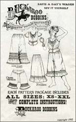 Pattern for Ladies Frillies,
all sizes XS to XXL,
complete instructions